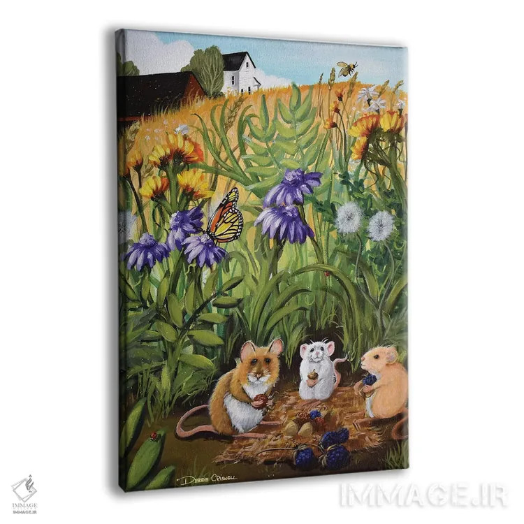 تابلو دکوراتیو موش های پیک نیکی اثر دبی کریسول - نمای پرسپکتیو محصول