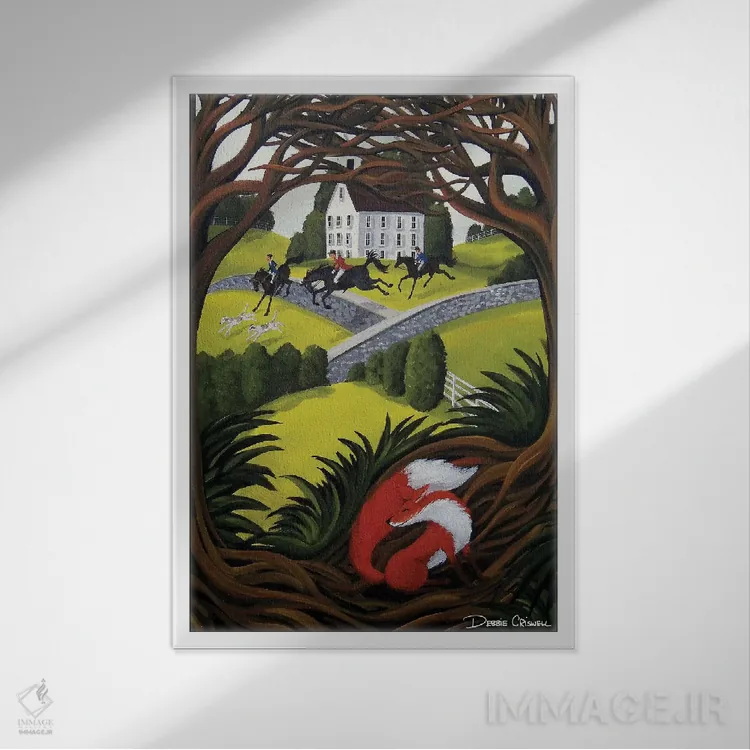 تابلو دکوراتیو روباه زیرک اثر دبی کریسول - نمای قابدار سفید