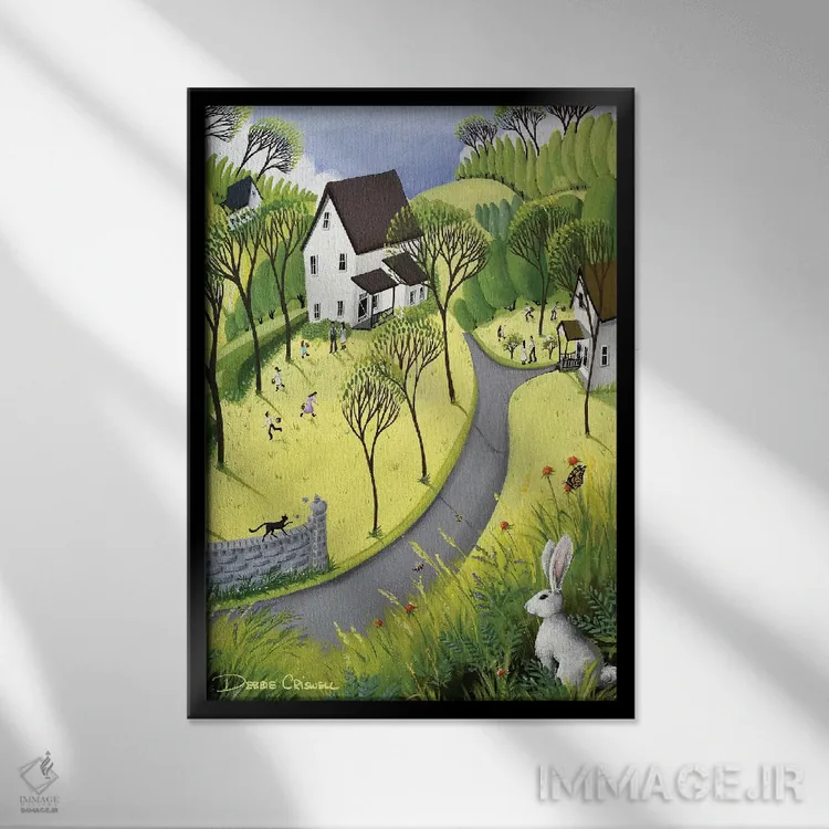 تابلو دکوراتیو خرگوش عید پاک اثر دبی کریسول - نمای قابدار مشکی