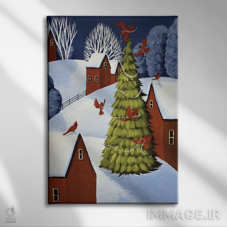 تابلو دکوراتیو درخت کارباورال ها اثر دبی کریسول - نمای روبهرو روی دیوار