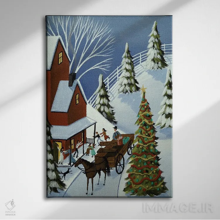 تابلو دکوراتیو تبریکات تعطیلات اثر دبی کریسول - نمای روبهرو روی دیوار