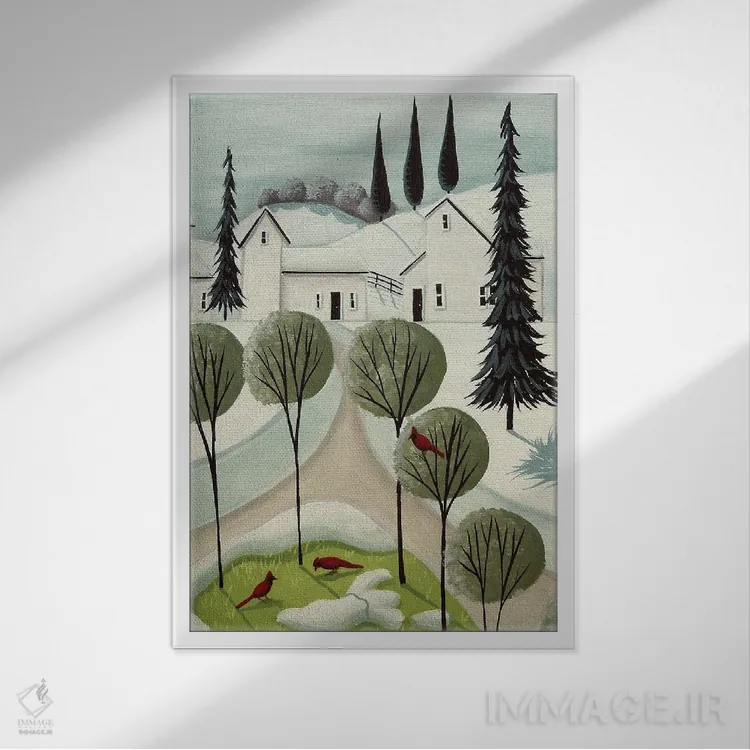 تابلو دکوراتیو زمین بازی کارباورال ها اثر دبی کریسول - نمای قابدار سفید