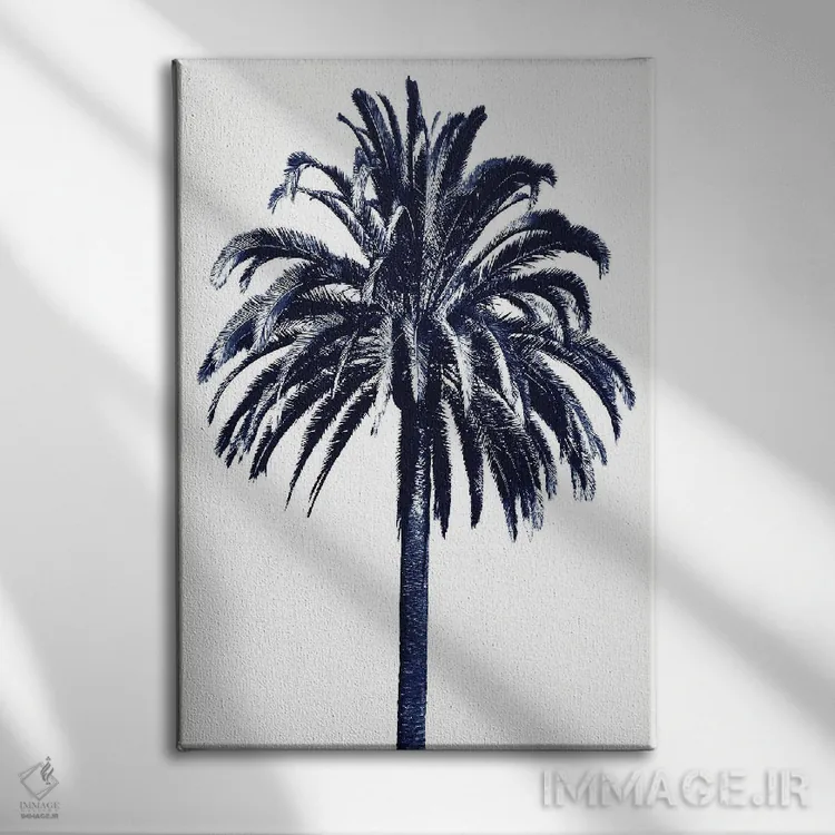 تابلو دکوراتیو درخت نخل آبی III اثر دوون دیویس - نمای روبهرو روی دیوار