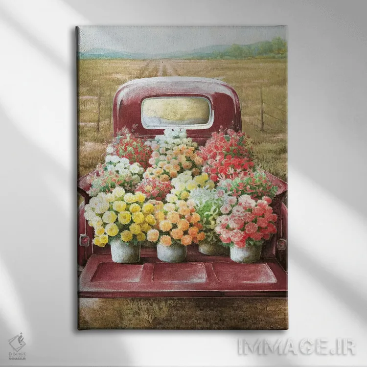 تابلو دکوراتیو گل برای فروش اثر دی دی - نمای روبهرو روی دیوار