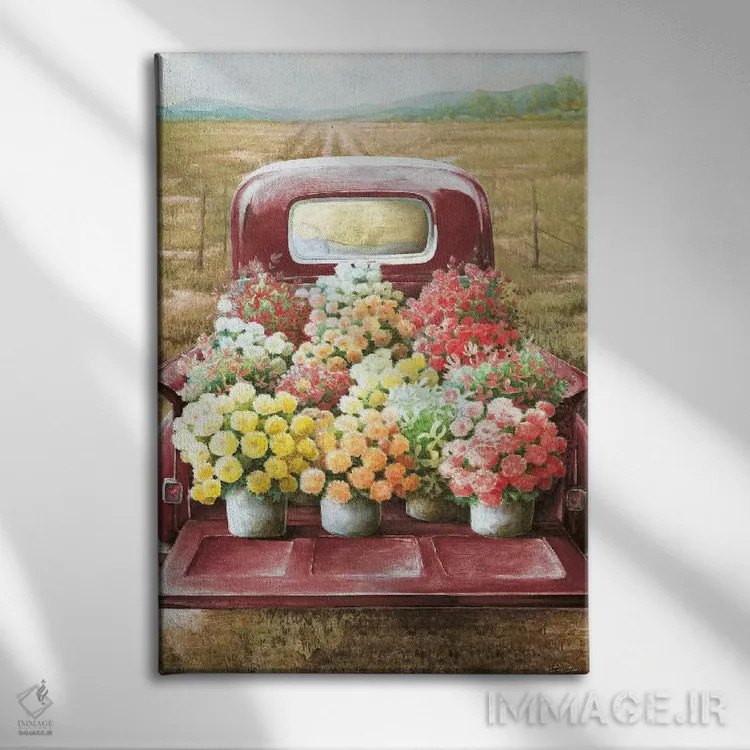 تابلو دکوراتیو گل برای فروش اثر دی دی - نمای روبهرو روی دیوار
