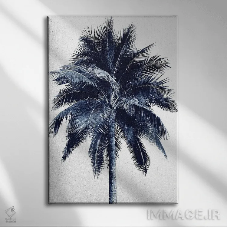 تابلو دکوراتیو درخت نخل آبی I اثر دوون دیویس - نمای روبهرو روی دیوار