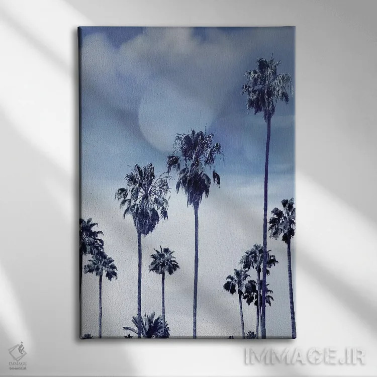 تابلو دکوراتیو نخل های ساحلی ایندیگو I اثر دوون دیویس - نمای روبهرو روی دیوار