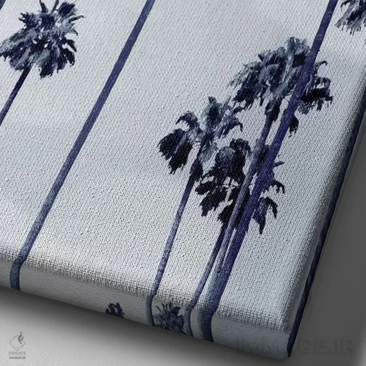تابلو دکوراتیو نخل های ساحلی ایندیگو I اثر دوون دیویس - نمای نزدیک بافت بوم