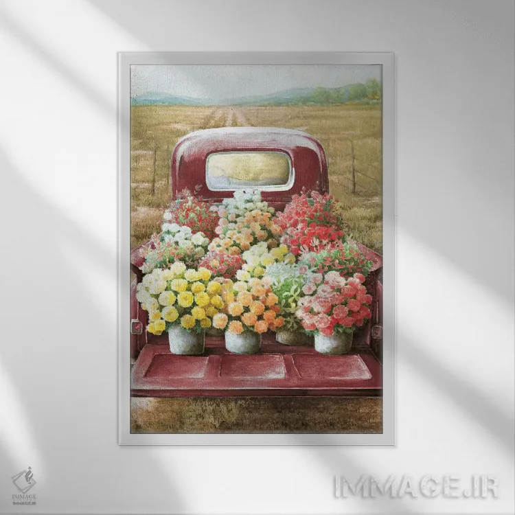 تابلو دکوراتیو گل برای فروش اثر دی دی - نمای قابدار سفید