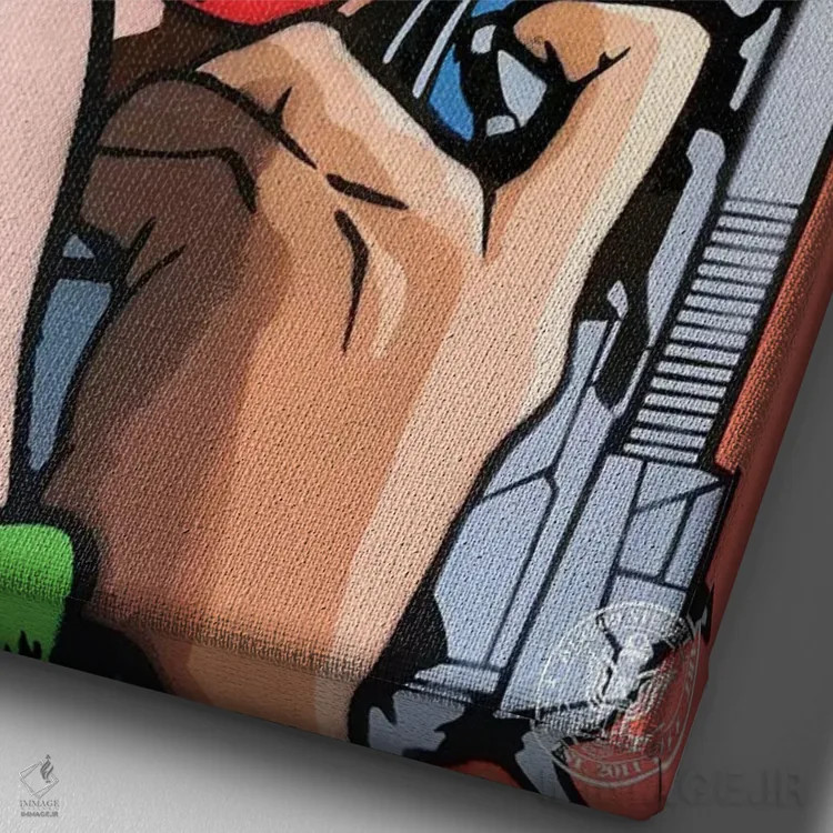 تابلو دکوراتیو من خیلییی دوستش دارم اثر دی۱۳ایگو - نمای نزدیک بافت بوم