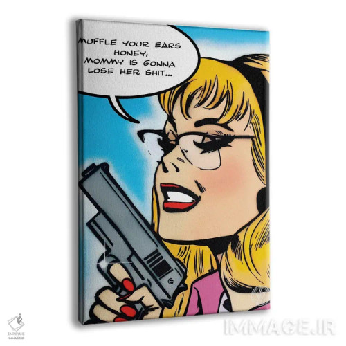 تابلو دکوراتیو گوش هایت را بپوشان اثر دی۱۳ایگو - نمای پرسپکتیو محصول