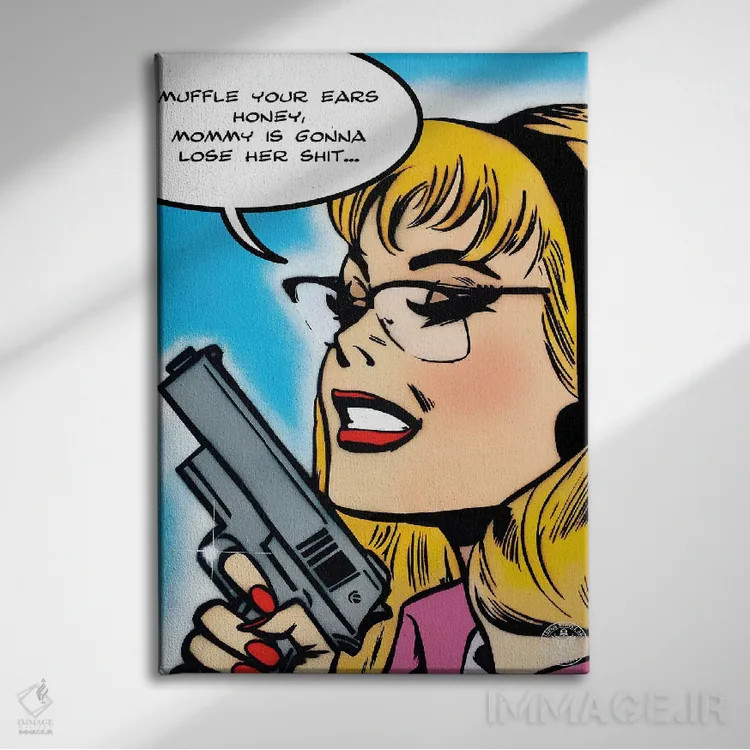 تابلو دکوراتیو گوش هایت را بپوشان اثر دی۱۳ایگو - نمای روبهرو روی دیوار