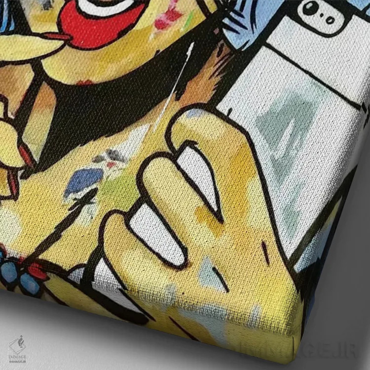 تابلو دکوراتیو یا خدا، ناراحتم اثر دی۱۳ایگو - نمای نزدیک بافت بوم