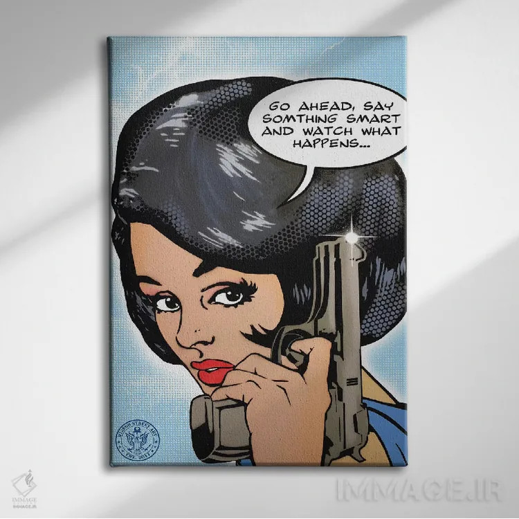 تابلو دکوراتیو چیزی باهوشانه اثر دی۱۳ایگو - نمای روبهرو روی دیوار