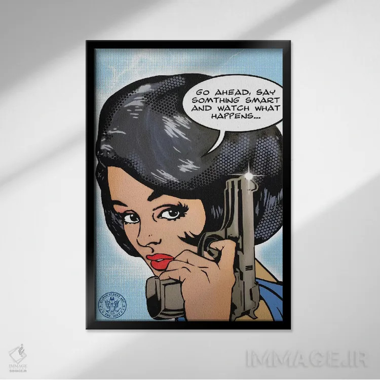 تابلو دکوراتیو چیزی باهوشانه اثر دی۱۳ایگو - نمای قابدار مشکی