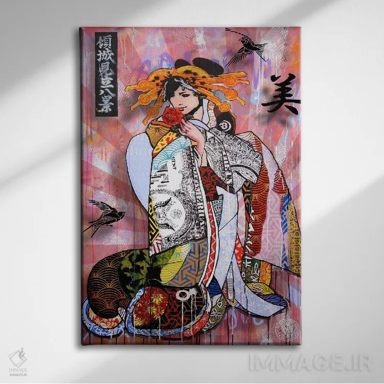 تابلو دکوراتیو زیبایی پول اثر دی۱۳ایگو - نمای روبهرو روی دیوار