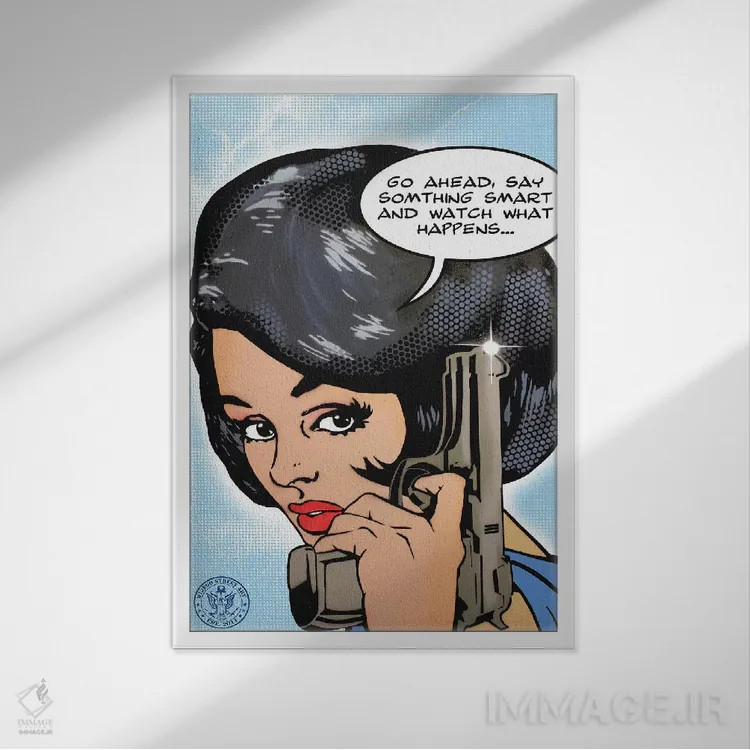 تابلو دکوراتیو چیزی باهوشانه اثر دی۱۳ایگو - نمای قابدار سفید