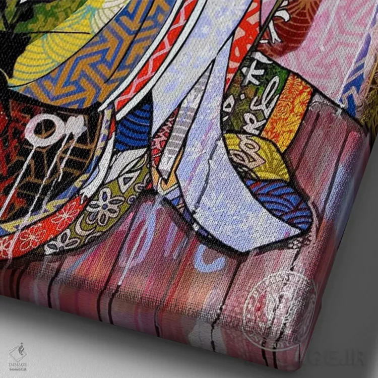 تابلو دکوراتیو زیبایی پول اثر دی۱۳ایگو - نمای نزدیک بافت بوم