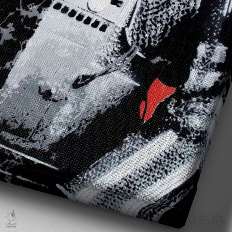 تابلو دکوراتیو سامورایی طلوع خورشید اثر دی۱۳ایگو - نمای نزدیک بافت بوم