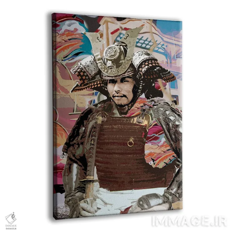 تابلو دکوراتیو سامورایی گرافیتی اثر دی۱۳ایگو - نمای پرسپکتیو محصول