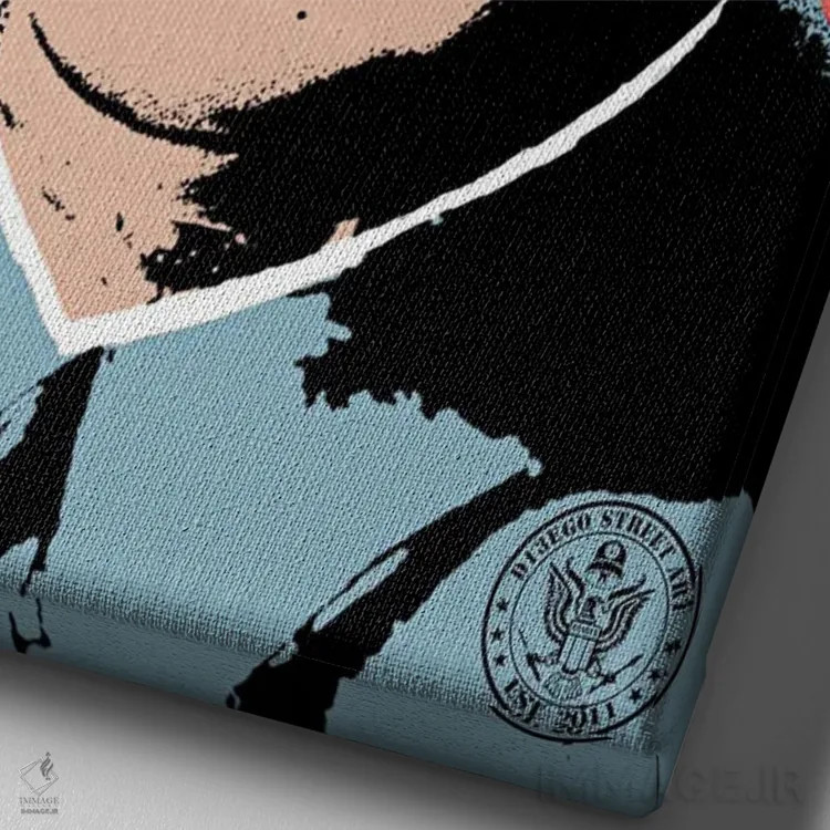 تابلو دکوراتیو مرد موشکی اثر دی۱۳ایگو - نمای نزدیک بافت بوم