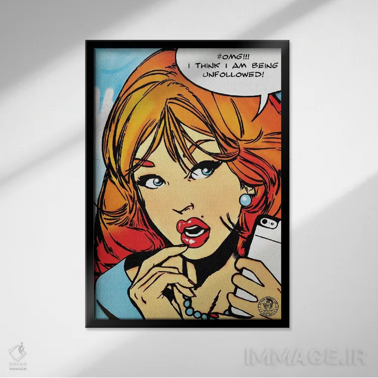 تابلو دکوراتیو لغو دنبال کردن اثر دی۱۳ایگو - نمای قابدار مشکی