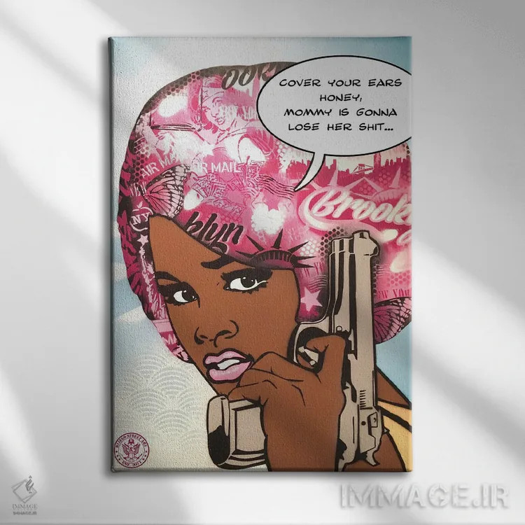 تابلو دکوراتیو گوش هایت را بگیر بروکلین اثر دی۱۳ایگو - نمای روبهرو روی دیوار