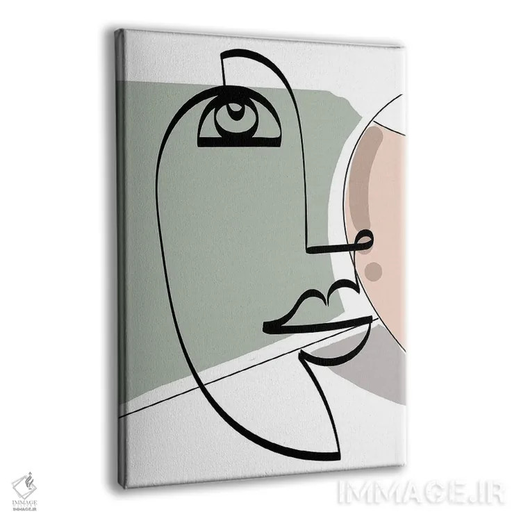 تابلو مینیمال زن خطوطی میان قرن دوم اثر دیدر موشر - نمای پرسپکتیو محصول