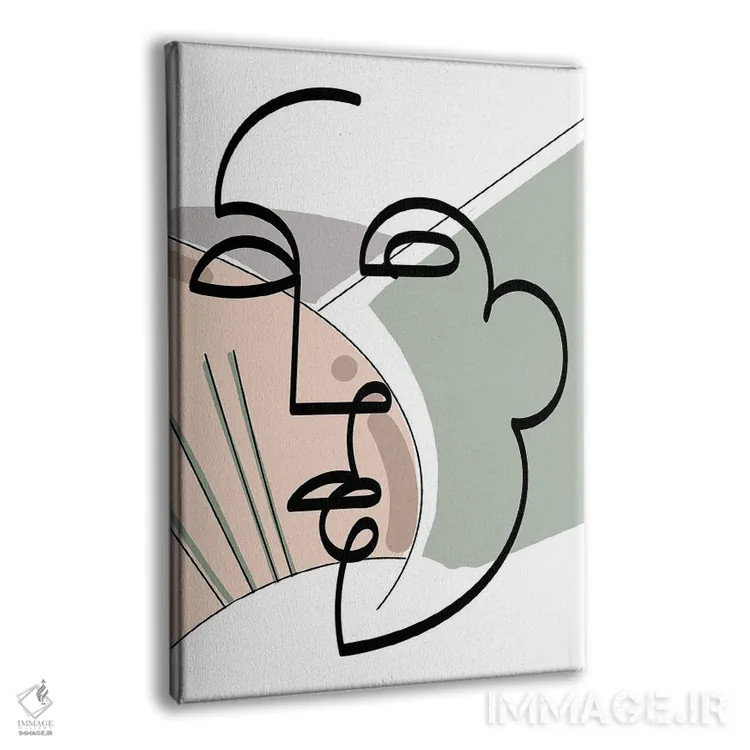 تابلو مینیمال زن خطوطی میان قرن اول اثر دیدر موشر - نمای پرسپکتیو محصول