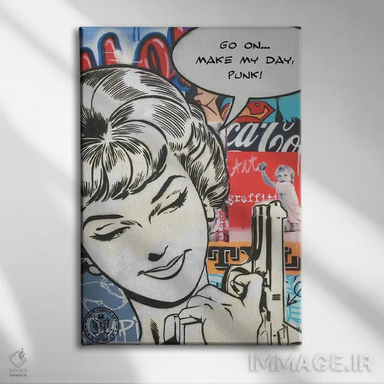 تابلو دکوراتیو پانکت اثر دی۱۳ایگو - نمای روبهرو روی دیوار