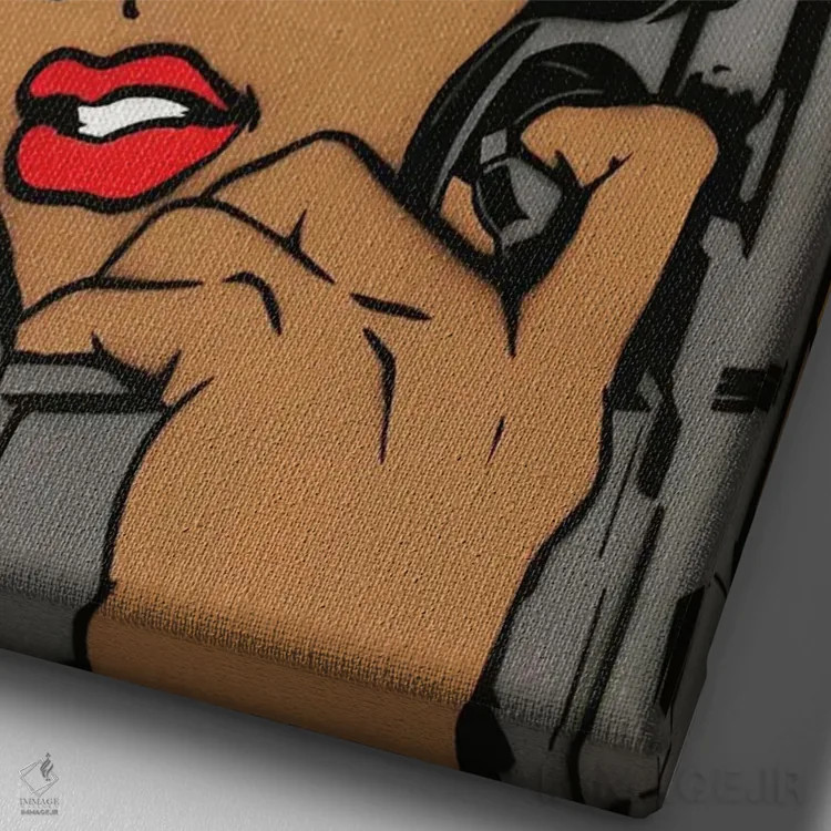 تابلو دکوراتیو ادامه بده اثر دی۱۳ایگو - نمای نزدیک بافت بوم