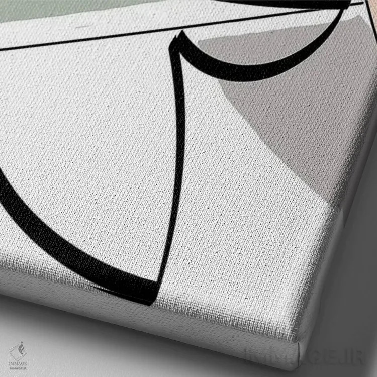 تابلو مینیمال زن خطوطی میان قرن دوم اثر دیدر موشر - نمای نزدیک بافت بوم