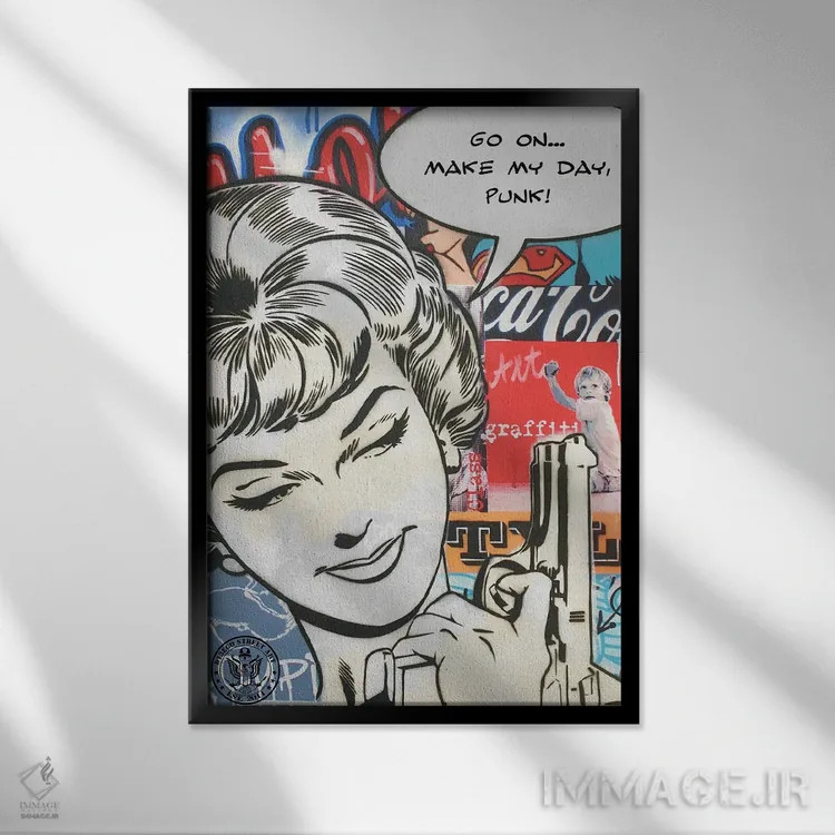 تابلو دکوراتیو پانکت اثر دی۱۳ایگو - نمای قابدار مشکی