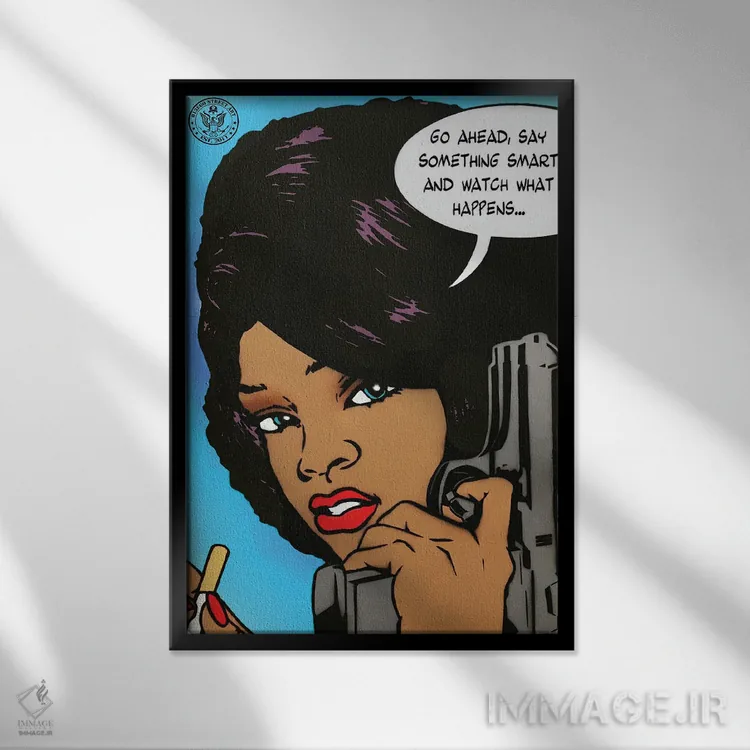 تابلو دکوراتیو ادامه بده اثر دی۱۳ایگو - نمای قابدار مشکی