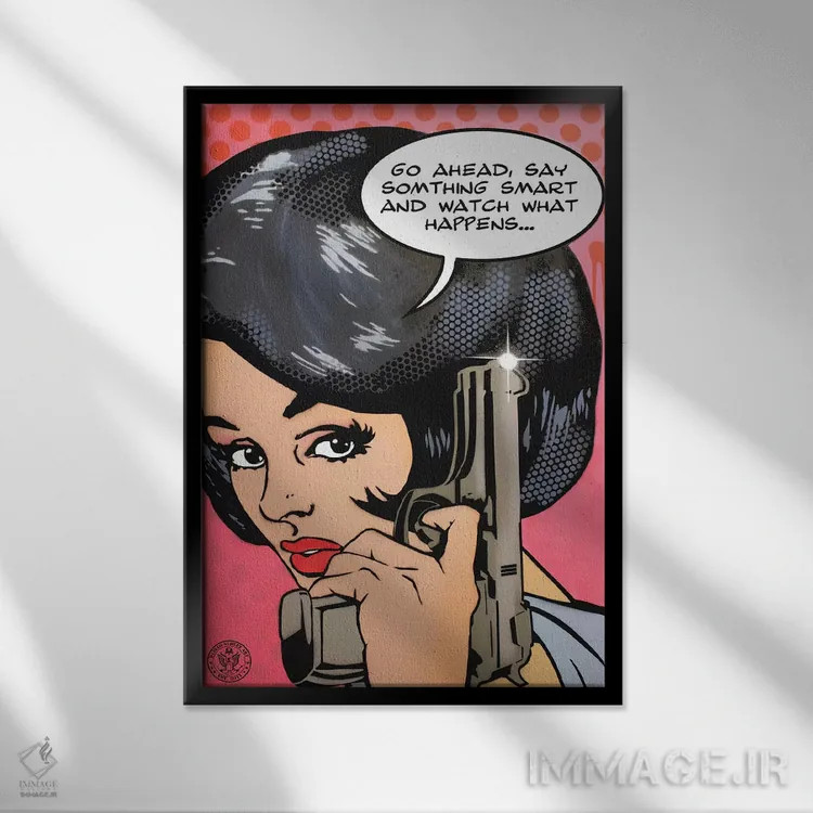 تابلو دکوراتیو ادامه بده اثر دی۱۳ایگو - نمای قابدار مشکی