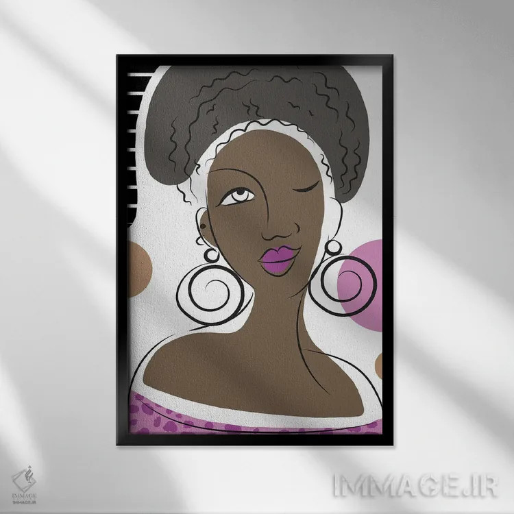 تابلو دکوراتیو بانوی چشمک زن اثر دیدر موشر - نمای قابدار مشکی