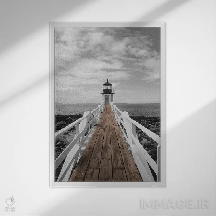 تابلو دکوراتیو فانوس دریایی پورت کلاید اثر دانیتا دلیمنت - نمای قابدار سفید