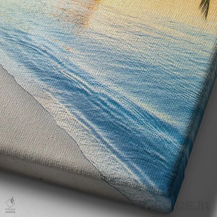 تابلو دکوراتیو غروب زیبا در ساحل اثر دانیتا دلیمنت - نمای نزدیک بافت بوم