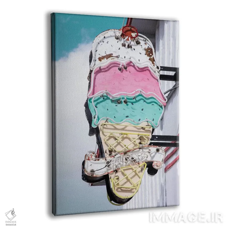 تابلو دکوراتیو بستنی رترو اثر دانیتا دلیمنت - نمای پرسپکتیو محصول