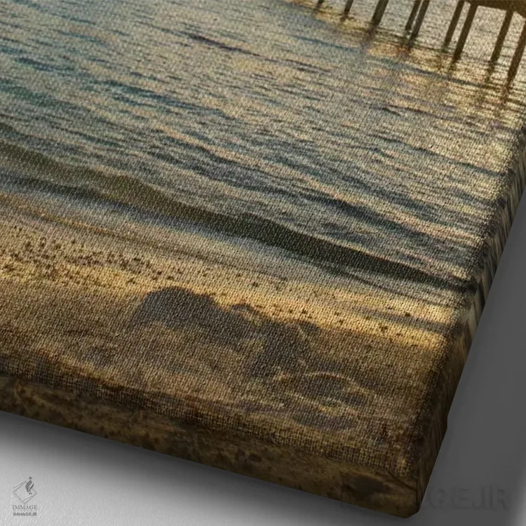 تابلو دکوراتیو اسکله و نخل اثر دانیتا دلیمنت - نمای نزدیک بافت بوم