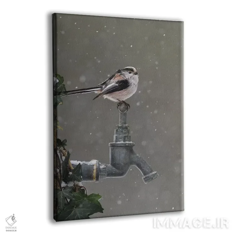 تابلو دکوراتیو شیر آب یخ زده باغچه اثر باور میسون - نمای پرسپکتیو محصول