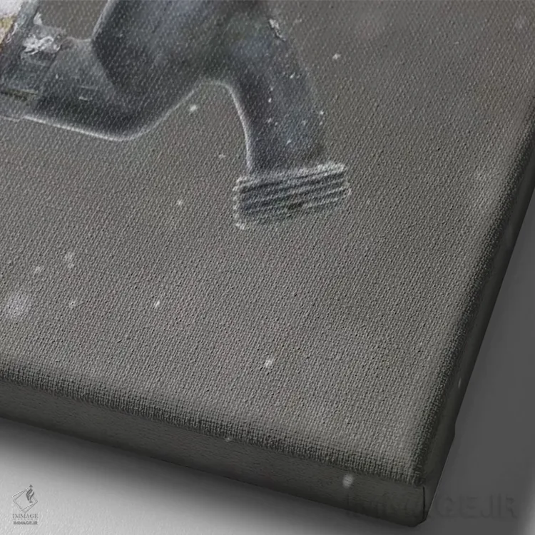 تابلو دکوراتیو شیر آب یخ زده باغچه اثر باور میسون - نمای نزدیک بافت بوم