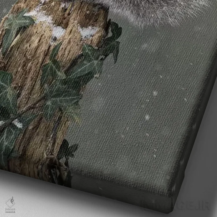 تابلو دکوراتیو اینجا بالا خیلی سرد است اثر باور میسون - نمای نزدیک بافت بوم
