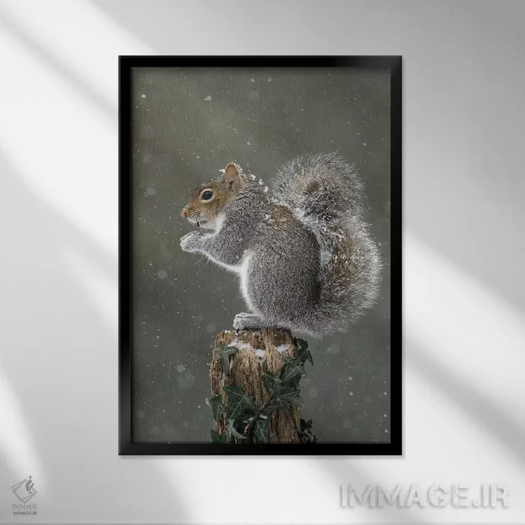 تابلو دکوراتیو اینجا بالا خیلی سرد است اثر باور میسون - نمای قابدار مشکی