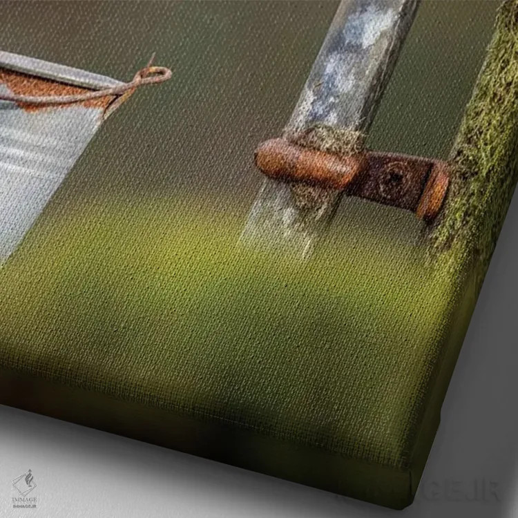 تابلو مدرن گیر کرده است اثر باور میسون - نمای نزدیک بافت بوم