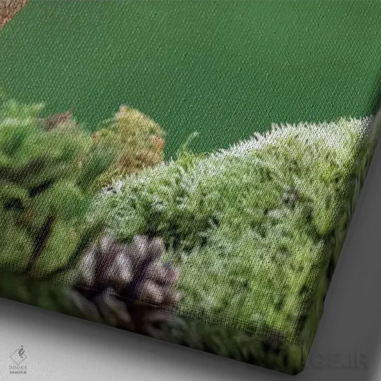 تابلو دکوراتیو در حال مراقبت اثر باور میسون - نمای نزدیک بافت بوم