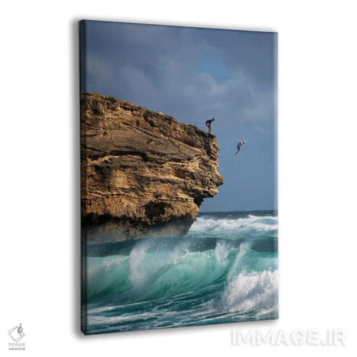 تابلو دکوراتیو پرش از صخره اثر دنیس فراتس - نمای پرسپکتیو محصول