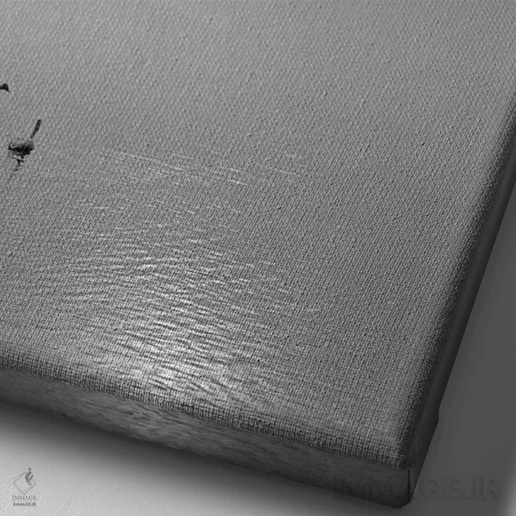 تابلو دکوراتیو طلوع خورشید با قوها اثر دنیس فراتس - نمای نزدیک بافت بوم