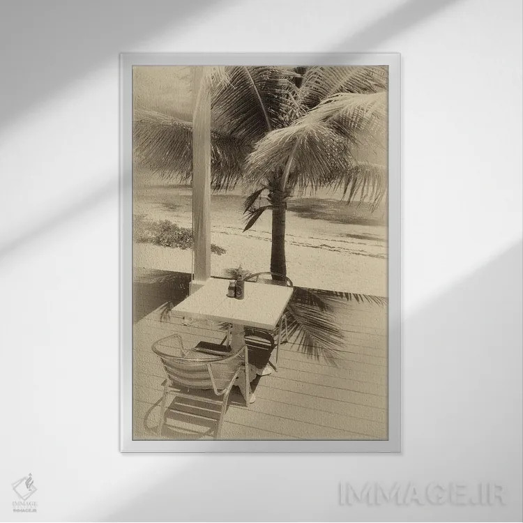 تابلو دکوراتیو ایوان گرمسیری اثر دنیس فراتس - نمای قابدار سفید