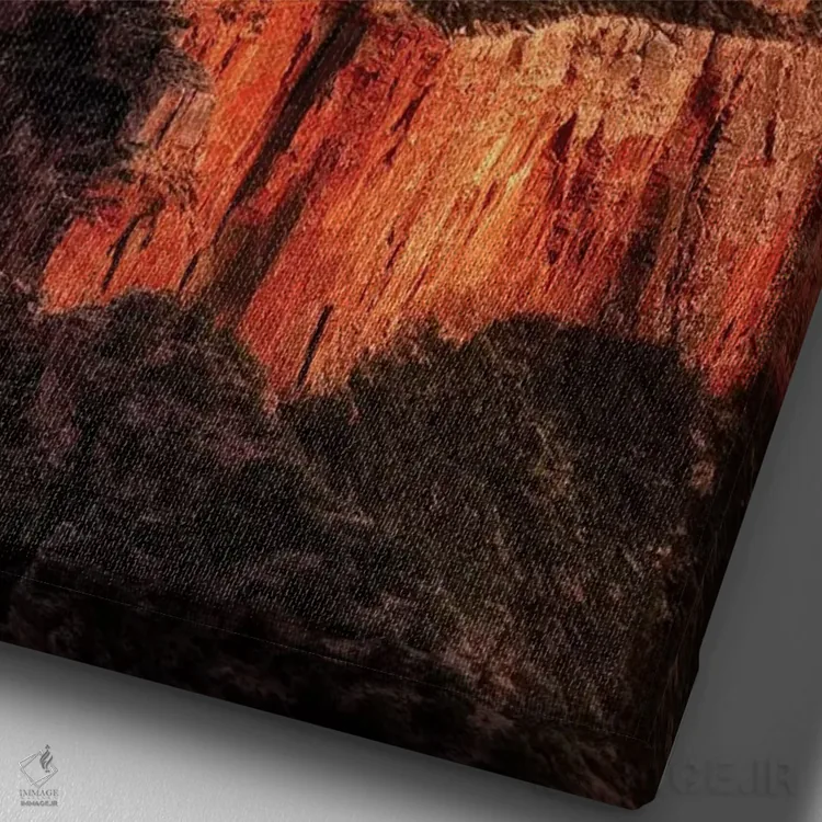 تابلو دکوراتیو غروب گرند کنیون دو اثر دنیس فراتس - نمای نزدیک بافت بوم